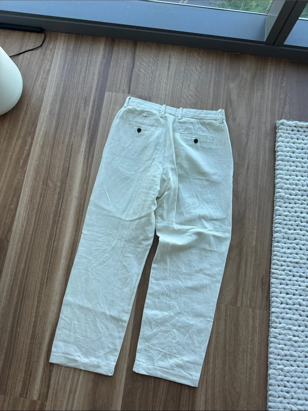 H&M Cream Linen-Blend Chinos